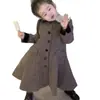 Vestido Feminino 26 Outono/Inverno Novo Estilo Infantil Estilo Coreano Solto Gola Lapela Casaco de Lã Feminino Elegante Quente Roupa de Fora