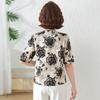 Roupas de Verão para Mãe 2025 Novo Estilo Camisetas, Camisas de Chiffon de Manga Curta para Meia-Idade e Idosos, Tops Largos Femininos para Senhoras
