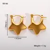 Pendientes de Acero Inoxidable Transfronterizos para Mujer, Clips para Orejas de Círculo Irregular Geométrico de Moda, Pendientes de Acero de Titanio Dorado al por Mayor