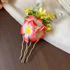 Grampo de Cabelo Flor de Tecido Doce e Elegante, Toque de Luxo Leve e de Alta Qualidade, Acessório de Cabelo Versátil Estiloso e Exquisito para Mulheres