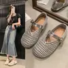 Zapatos de Red Huecos de Verano, Zapatos Mary Jane de Correa Única, Zapatos Planos de Boca Baja para Mujer, Sandalias Romanas Perforadas Estilo Nuevo 2026