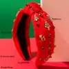 Diadema He Ming Moda Estilo Nuevo Pedrería Reno Árbol de Navidad Campanas Accesorios de Aleación Diadema de Borde Ancho Adorno de Cabeza Navideño Mujeres