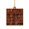 Nueva Decoración de Árbol de Navidad Decoración de Bibliotecario Libro Colgante Amantes de los Libros Amor Estantería Colgante