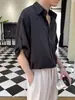 Camisa de Manga Corta Estilo Ascético Holgada y Fluida de Verano Moderna Elegante Hipster Atractiva Camisa Casual de Gama Alta para Hombre