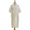 Bata de gasa de doble capa de algodón puro, vestido de baño de verano fino y transpirable para mujer, ropa de estar, falda de baño de secado rápido y absorbente