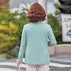 Ropa Nueva para Madres, Blusa Falsa de Dos Piezas para Mujer, Elegante Top de Punto Patchwork para Mujeres de Mediana Edad y Mayores de 40-60 Años