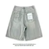 Conjunto de Chaleco y Shorts de Mezclilla Estilo Wasteland Lavado Retro Americano para Hombre, Diseño de Verano con un Conjunto Completo