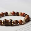 Pulseira de Nó de Bambu com Contas Fengduo Proverbio de Seis Caracteres Pulseira de Contas de Oração Masculina Pulseira Feminina Design Único Estilo Casal Joias