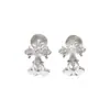 Brincos de Argola para Orelha com Cruz de Strass Prateado e Íris, Estilo Punk de Nicho Coreano, Brincos Minimalistas Únicos e Versáteis para Mulheres