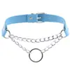 Collar de Anillo Personalizado de Moda Europea y Americana Cadena Estilo Punk Callejero Correa para el Cuello con O-Ring Cadena para el Cuello Cadena para la Clavícula