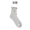 Calcetines de confinamiento de orejas de madera de primavera y verano calcetines para mujeres jóvenes calcetines delgados simples transpirables huecos de media pantorrilla calcetines de algodón de media pantorrilla color caramelo