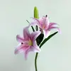 2 Lirios de Película Artificiales para Decoración en la Sala de Estar, Mesa de Café, Aparador, Decoración de Bodas y Arreglo Floral