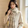 Bufanda de nuevo estilo 2026 para mujer, diseño de cuadros extragrande, superventas de invierno, calentador de cuello versátil, chal grueso y cálido para estudiantes
