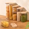 Frasco de plástico hermético para alimentos, para el hogar, para almacenar cereales, aperitivos, frutos secos, transparente, a prueba de humedad.