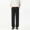 Nuevos pantalones casuales de verano, de seda fresca con textura, corte ajustado, holgados, estilo coreano, modernos y versátiles para hombre