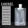 Bolsa de viaje diaria para empacar 30ml 50ml 100ml bolsa para empacar champú loción bolsa con tapa abatible esmerilada