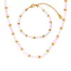 Estilo Francés Casual Versátil de Nicho Temperamento Elegante Conjunto de Joyería Suave Diseño con Cuentas de Concha Joyería de Acero de Titanio