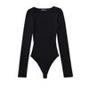 Suéter feminino de manga comprida com gola quadrada estilo americano, novo para o outono, top sexy justo para garotas quentes, peça básica