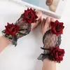 Pulsera Lolita Rosa Estilo Nuevo Pulsera Moda Flor Estilo Gótico Pulsera de Encaje Accesorios de Flor de Rosa Fresca