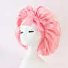 Sombrero Redondo Estilo Europeo y Americano de Cinta de Satén con Lazo, Gorro de Ducha Elástico de Seda Artificial para Belleza y Cuidado del Cabello, Pañuelo de Cabeza de Ala Ancha, Gorro de Dormir, Personalizable