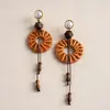 Pendientes de Corazón de Madera Color Café Transfronterizos Europeos y Americanos, Pendientes Estilo Retro Maillard, Pendientes de Diseño de Nicho para Mujer