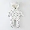 Ropa de bebé transfronteriza, pijamas gruesos con forro polar de otoño e invierno, mamelucos para recién nacidos, trajes para gatear, mamelucos