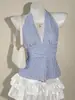 Top Curto Europeu e Americano com Gola Halter Costas Nuas, Emagrecedor e Sexy, Cobre a Barriga, Design de Regata de Verão que Afina a Cintura Feminina