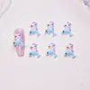 Blanco Playa Gato KT Dibujo Animado Japonés Accesorios para Uñas Resina Piezas Pequeñas Pendientes DIY Pinzas para el Cabello Decoraciones de Uñas Portátiles