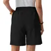2025 Verano Nuevo Cruzado Europeo y Americano Amazon Shorts Casuales Sueltos de Bolsillo de Algodón y Lino para Mujer