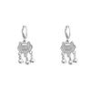 925 Plata Antialérgica Diamante Completo Cierre Seguro Aretes de Perlas de Nueva Moda Aretes Temperamento Único Estudiante Diario Cabello Corto