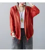 Foto Real de Cárdigan Vintage de Algodón y Lino de Longitud Media para Mujer Verano 2026, Camisa Suelta Artística para Aire Acondicionado, Ropa Exterior Protectora del Sol