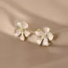 Oferta especial: Pendientes de Flor de Gardenia Suave, Estilo Francés, Diseño Simple y de Nicho, Exquisitos, Dulces, Frescos y con Sensación de Alta Gama