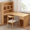 Escritorio de esquina con estantería y librero, mesa integrada para estudiantes y uso doméstico, escritorio para escribir y estudiar, escritorio de esquina para computadora de oficina para dormitorio