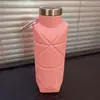 Nueva Taza de Agua Plegable de Silicona de Grado Alimenticio, Retráctil, Antiescaldado, Botella de Agua de Almacenamiento para Ciclismo al Aire Libre y Viajes con Tapa