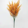 Flores Simuladas de Otoño de Amazon 7 Horquillas 35 Mallas Eucalipto de Otoño Violeta Flores Artificiales Flores de Eucalipto Venta Directa de Fábrica