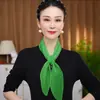 Bufanda de Seda de Color Sólido de Moda para Mujer, Cinta Larga Versátil Arrugada, Delgada y Transpirable para Primavera y Verano, Elegante Pañuelo de Cuello