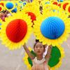 Girasol simulado girado a mano, accesorios de girasol plegables, flor, accesorios de baile para la etapa de jardín de infantes, venta al por mayor