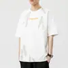 Camiseta casual masculina de manga curta, estilo americano, tridimensional, de verão, modelagem solta, toque fresco, tendência, high-street, versátil, esportiva