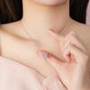 Collar Lazo Plata Esterlina 925 femenino diseño nicho lujo ligero borla circón cadena clavícula amor colgante diamante rosa