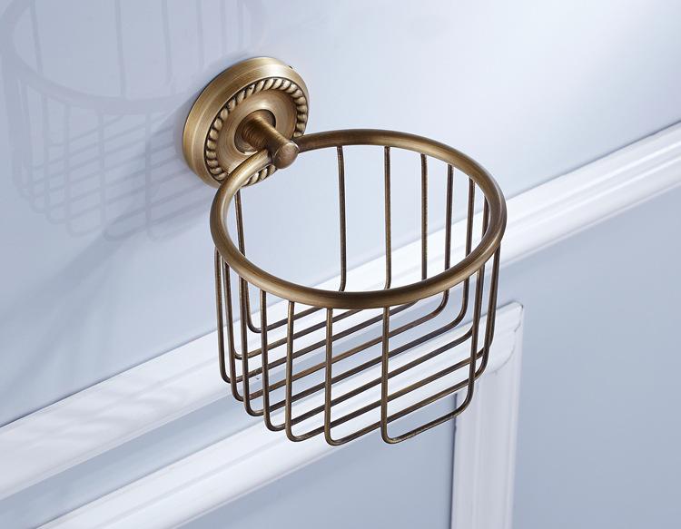 全铜欧式复古卫浴五金挂件仿古纸巾篓生产批发一件代发