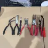 Alicates Cortadores de Fio Retos e Curvos e Alicates Conjunto de 7 Peças para Desencapar Fiação Automotiva, Tubos de Óleo e Alicates de Pressão para Fivelas de Chicote Barra de Alavanca Transfronteiriço