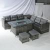 Sofá de Rattan para Exterior Transfronteiriço Combinação de Pátio Cadeira de Rattan de Lazer Mesa de Café Móveis Atacado