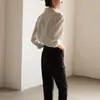 Camisa Casual Rayada de Algodón de Calidad Commuter con Enfoque en Diseño de Estudio Ss para Mujer, Manga Larga para Primavera y Otoño