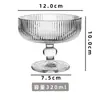 Taza Corta para Helado con Patrón Vertical en Relieve Retro de Nicho Taza Especial para Yogur Helado de Tienda de Postres Vaso para Batido