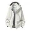 Chaqueta de una sola capa de estilo similar para hombres y mujeres con capucha desmontable, a prueba de viento, impermeable, transpirable, temporada de primavera