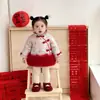 Vestido para Niña, Nuevo Estilo Chino Estilo Nacional Cheongsam, Conjunto de Año Nuevo con Forro de Felpa, Vestido de Princesa Hanfu, Vestido de Primer Cumpleaños para Bebé