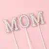 2026 Día de la Madre Cesta de Flores de Perlas Adorno para Decoración de Pasteles Mamá Te Amo Tarjeta Hermoso Topper de Perlas MAMÁ
