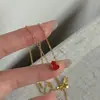 Colar de Prata de Lei S925 Cabacinha Vermelha Design de Nicho Simples e Estiloso Joia Leve Novo Estilo Chinês Esmalte Fina Corrente para Clavícula