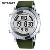 SANDA SANDA reloj digital multifuncional para hombre resistente al agua 410 Carcasa Plateada moderno reloj electrónico deportivo para exteriores para estudiantes de secundaria