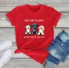Nova camiseta fofa estampada com três cachorros, verão, manga curta, unissex, uma geração, gola redonda